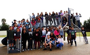 Woodbury Students Celebrate New Playground Equipment - article thumnail image